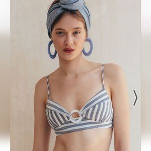 Cult Gaia Effie Top in denim stripe size L